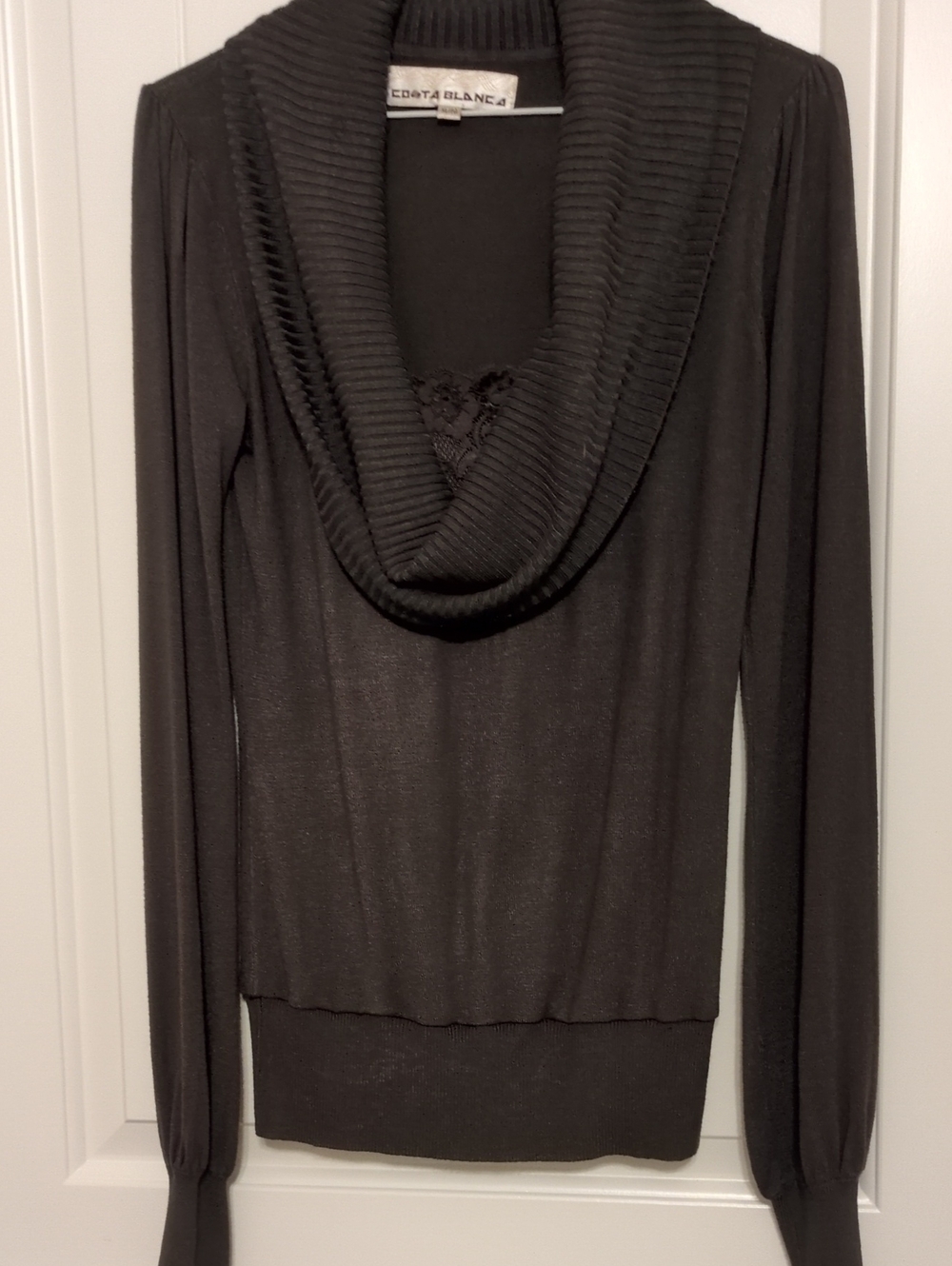 Costa Blanca Dark Grey Cowl Neck Sweater